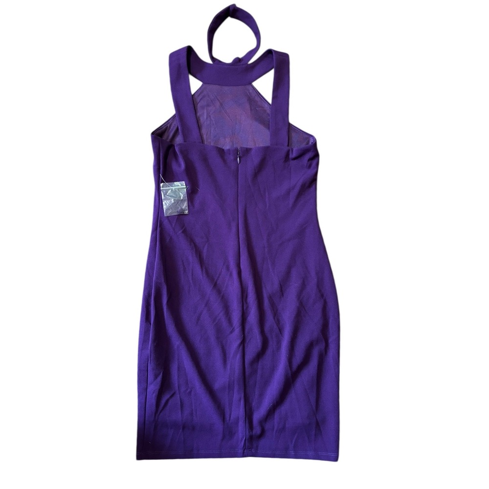 Bebe Womens Purple Halter Neck Cut Out Shoulder Bodycon Mini Dress Small NWOT - Picture 8 of 9